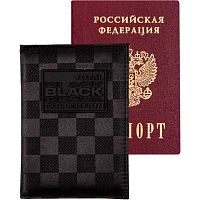 Обложка д/паспорта deVENTE "Total black" 1030402 фактур.ткань,поролон,10*14см,аппл.,1отд.д/виз.