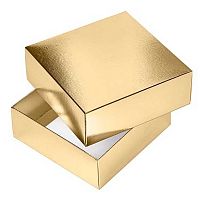 Коробка подарочн. сборная ХАТ "Metallic. Золото" 03424 (18*18*6,5см),тиснение