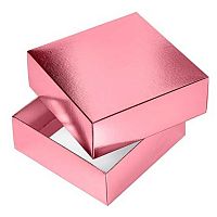 Коробка подарочн. сборная ХАТ "Metallic. Розовая" 03418 (18*18*6,5см),тиснение