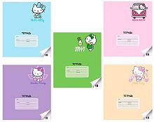 Тетрадь 18л. (линейка) CENTRUM "Hello Kitty" 74541 мел.карт.,вд-лак,асс.