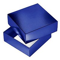Коробка подарочн. сборная ХАТ "Metallic. Синяя" 03409 (18*18*6,5см),тиснение