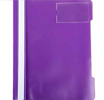 Скоросшиватель пластиковый А4 Бюрократ прозр.верх.лист, карман д/визитки 816329 (PS-V20) фиолетовый